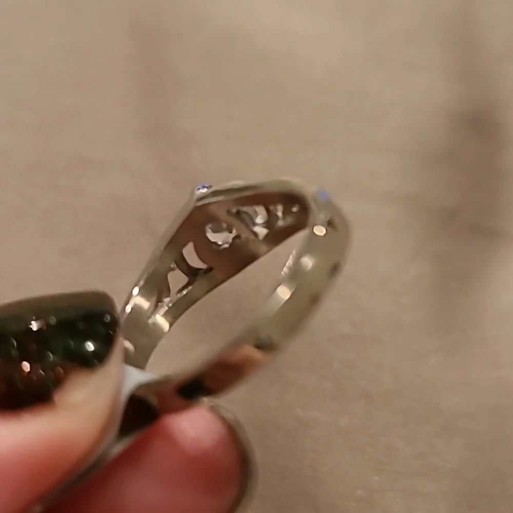 Heart shape cubic zirconia stainless steel ring